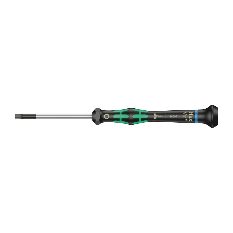 Wera Precision Screwdriver 7/64 in Tip 60 mm Blade 157 mm Overall Ergonomic Handle 05118082001