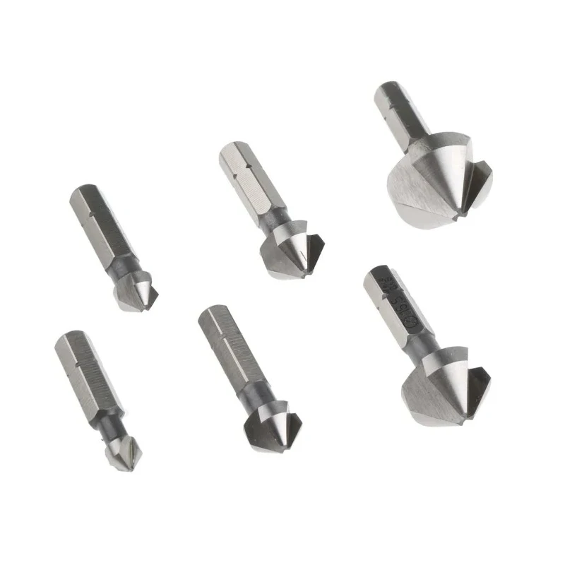 Wera High Speed Steel Countersink Drill Bit Set 3 Flute(s) 90°, 8 Pieces 1/4-inch Drive 153mm Overall Length 05104650001