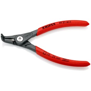 Knipex Precision Circlip Plier, Angled Jaw, 130mm Overall, Non-Slip Plastic Handle, Electric Steel Chrome Vanadium 49 21 A11