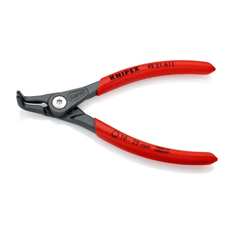 Knipex Precision Circlip Plier, Angled Jaw, 130mm Overall, Non-Slip Plastic Handle, Electric Steel Chrome Vanadium 49 21 A11