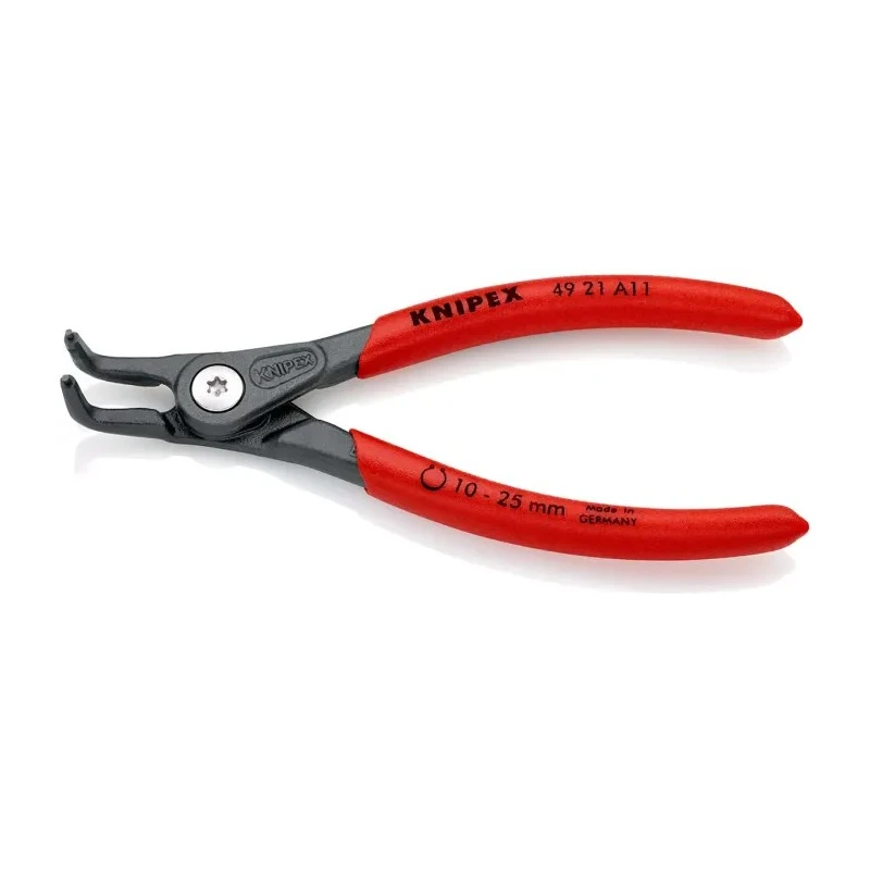 Knipex Precision Circlip Plier, Angled Jaw, 130mm Overall, Non-Slip Plastic Handle, Electric Steel Chrome Vanadium 49 21 A11