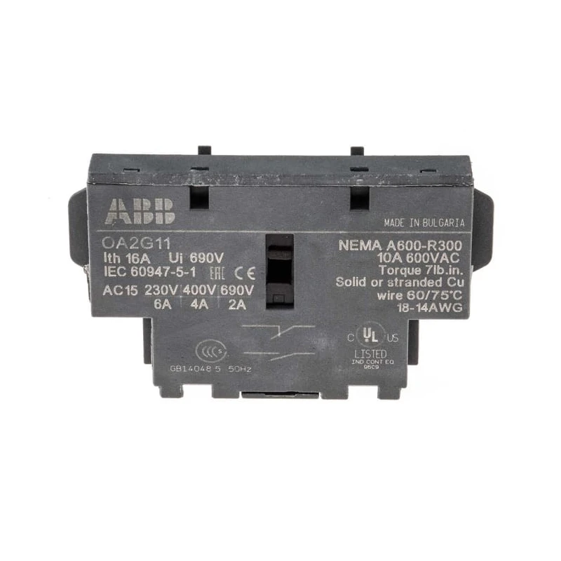 ABB Switch Disconnector Auxiliary Switch SPDT OA Series for Use with OT Series 1SCA022379R8100 OA2G11