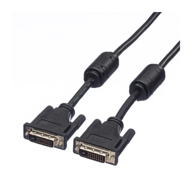 Roline Male DVI-D to Male DVI-D Cable 5 m Black Polyvinyl Chloride Jacket 11.04.5555-10