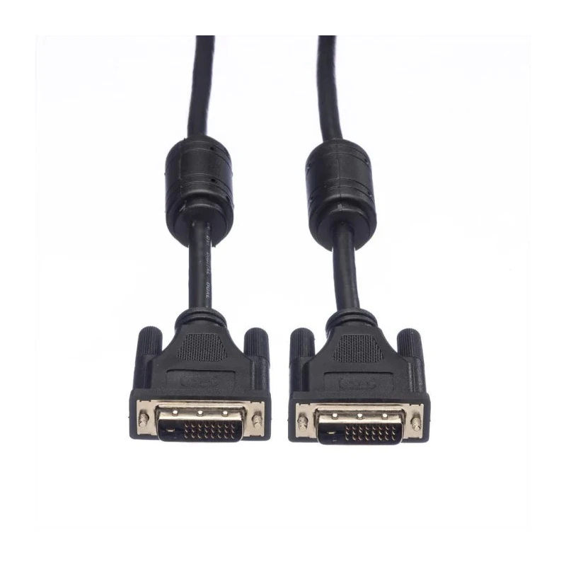 Roline Male DVI-D to Male DVI-D Cable 5 m Black Polyvinyl Chloride Jacket 11.04.5555-10