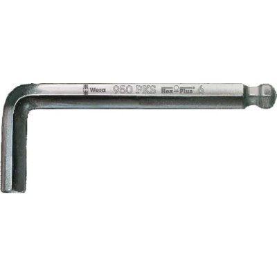 Wera L Metric Hex Key Set Chrome Plated Hex Size 10 mm, Long and Short Arm 125 mm 05133158001