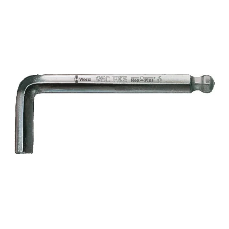 Wera L Metric Hex Key Set Chrome Plated Hex Size 10 mm, Long and Short Arm 125 mm 05133158001