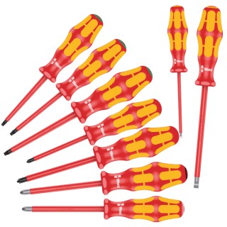 Wera Phillips, Pozidriv, Slotted, Torx Insulated Screwdriver Set 9-Piece IEC 60900 Czech Republic 05133355001
