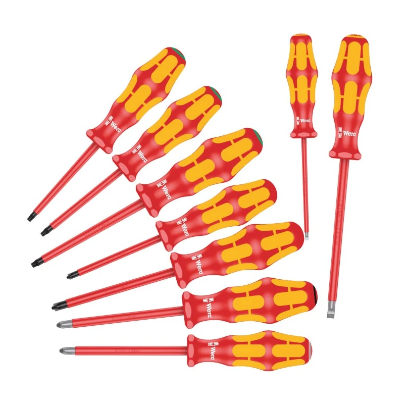 Wera Phillips, Pozidriv, Slotted, Torx Insulated Screwdriver Set 9-Piece IEC 60900 Czech Republic 05133355001