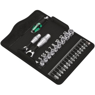 Wera Hex, Hex, Hex-Plus, Phillips, Pozidriv, Square, Torx Screwdriver Bit Set 27 Pieces 1/4 in Drive Chrome 05135918001