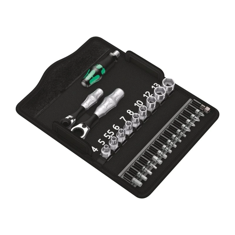 Wera Hex, Hex, Hex-Plus, Phillips, Pozidriv, Square, Torx Screwdriver Bit Set 27 Pieces 1/4 in Drive Chrome 05135918001