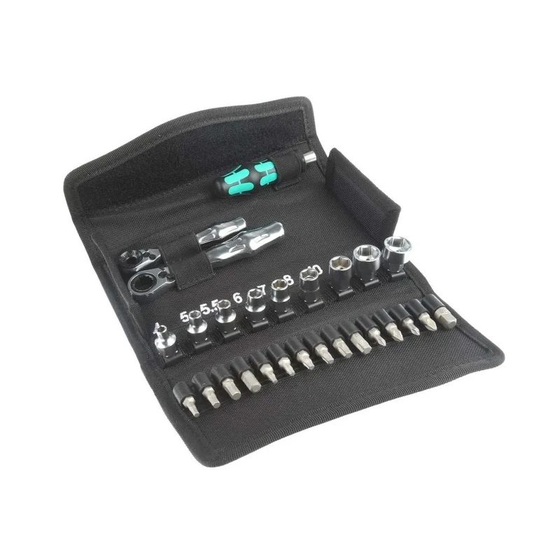 Wera Hex, Hex, Hex-Plus, Phillips, Pozidriv, Square, Torx Screwdriver Bit Set 27 Pieces 1/4 in Drive Chrome 05135918001