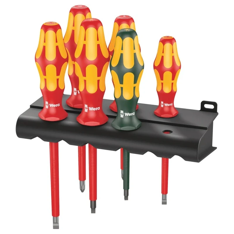 Wera Insulated Phillips, Slotted, Square Screwdriver Set 6-Piece 05347777001