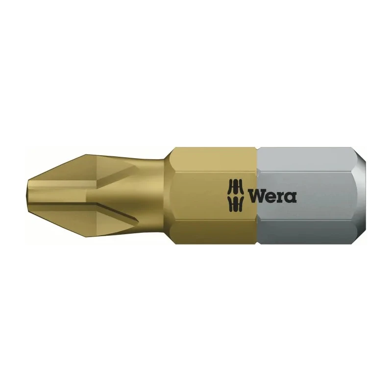 Wera Screwdriver Bit 1/4 in Drive PH3 Tip Titanium Nitride Coated 25 mm Overall 480173