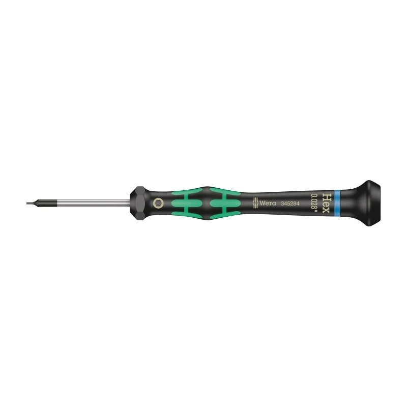 Wera Precision Screwdriver, 0.028 in Tip, 40 mm Blade, 137 mm Overall 05345284001