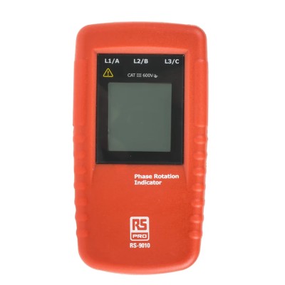 RS PRO Phase Rotation Tester RS9010 15 Hz to 400 Hz Frequency Range, 690V ac Max, LCD Display
