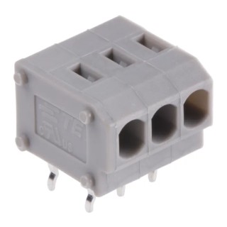 TE Connectivity PCB Terminal Block, 3-Contact, 3.81 mm Pitch, Through Hole Mount, Horizontal Orientation, 300V AC 2834088-2