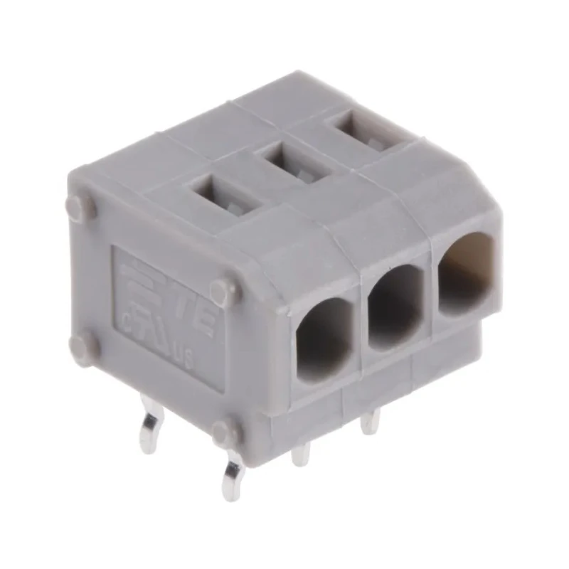 TE Connectivity PCB Terminal Block, 3-Contact, 3.81 mm Pitch, Through Hole Mount, Horizontal Orientation, 300V AC 2834088-2