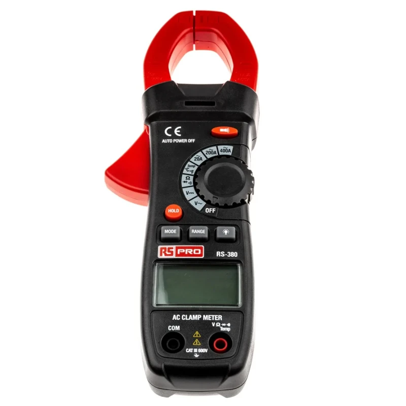 RS PRO Clamp Meter AC/DC 400 A 600 V True RMS LCD Display CAT III RS380