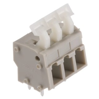 TE Connectivity PCB Terminal Block 3-Contact 5 mm Pitch Through Hole Horizontal Grey 300V AC 20A 2834082-2