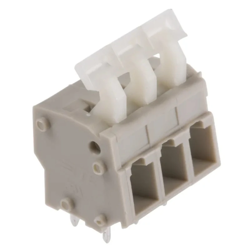 TE Connectivity PCB Terminal Block 3-Contact 5 mm Pitch Through Hole Horizontal Grey 300V AC 20A 2834082-2