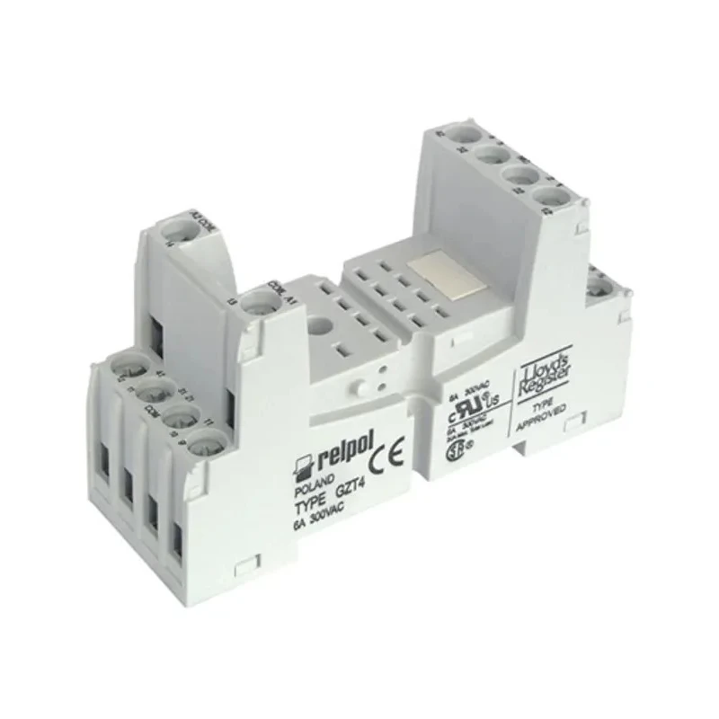Relpol 14 Way 300V AC DIN Rail Relay Socket for R4N Relay, T-R4 Relay GZT4-GREY