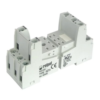 Relpol 11 Way 300V AC DIN Rail Relay Socket for Use with R3N Relay GZT3-GREY