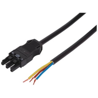 WAGO 3-Pin Socket to Unterminated Power Cord 3 m 250V 16A Black 7719993/106301