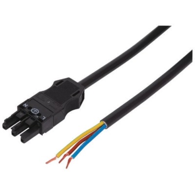 WAGO 3-Pin Socket to Unterminated Power Cord 3 m 250V 16A Black 7719993/106301