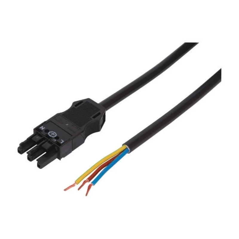 WAGO 3-Pin Socket to Unterminated Power Cord 3 m 250V 16A Black 7719993/106301