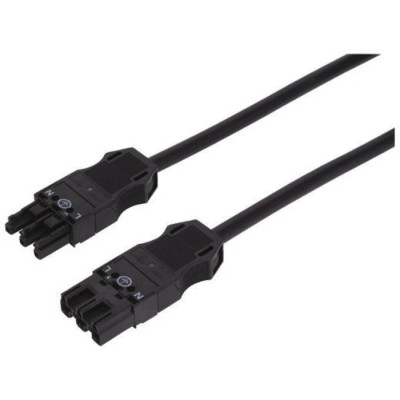 WAGO WINSTA MIDI 3-Pin Miniature Power Connector to 3-Pin Miniature Power Connector Power Cord 3 m Black PVC 7719993/006301