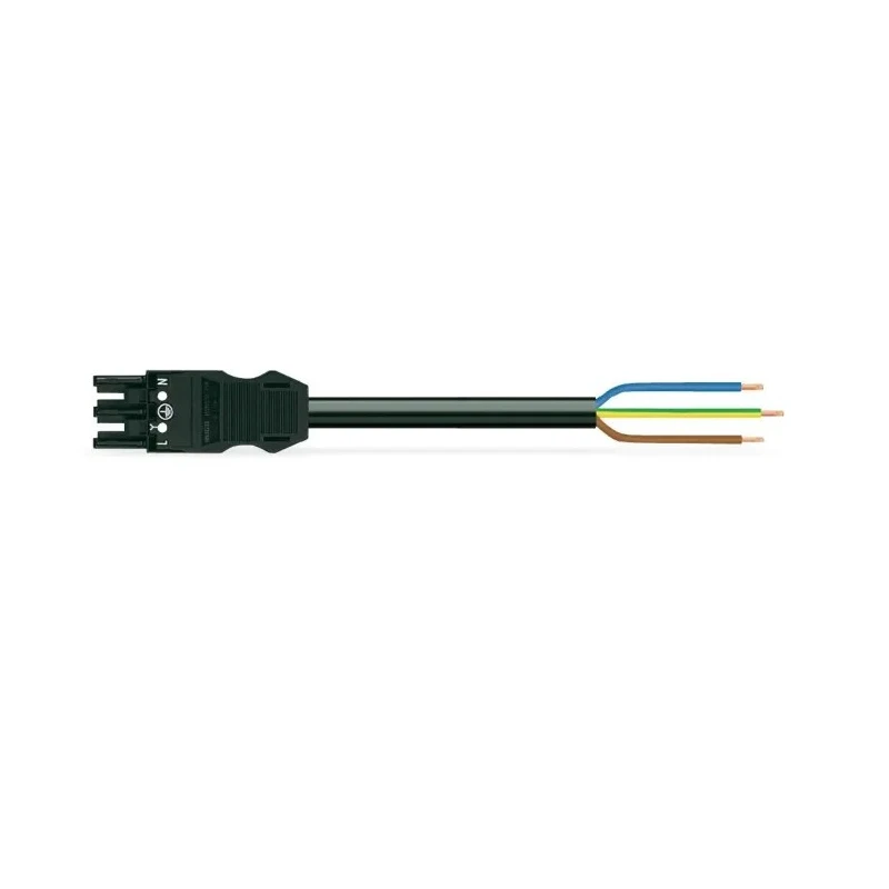 WAGO WINSTA MIDI 3-Pin Miniature Power Connector to 3-Pin Miniature Power Connector Power Cord 3 m Black PVC 7719993/006301