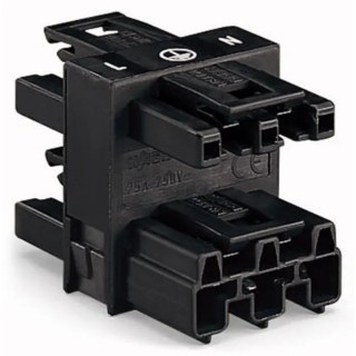 WAGO 770 Series Cable Distribution Block Cage Clamp, 3-Pole, 25A, 4-Way, IP20 770-607