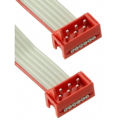 TE Connectivity Micro-MaTch Series Flat Ribbon Cable, 1.27 mm Pitch, 6 Conductors, 200.5 mm Length 2205061-3