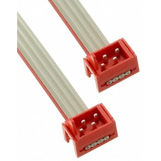 TE Connectivity Micro-MaTch Series Ribbon Cable, Flat Ribbon, 1.27 mm Pitch, 4 Conductors, 150.5 mm Length 2205060-2
