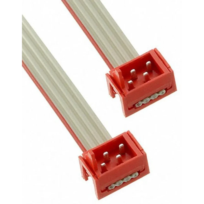TE Connectivity Micro-MaTch Series Ribbon Cable, Flat Ribbon, 1.27 mm Pitch, 4 Conductors, 150.5 mm Length 2205060-2