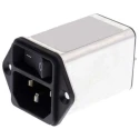Schurter DC12 Series 250V AC 2A Panel Mount IEC Connector Male Quick Connect DC12.2102.001