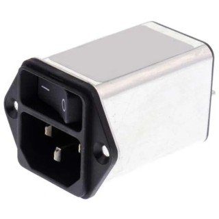 Schurter DC12 Series 250V AC 2A Panel Mount IEC Connector Male Quick Connect DC12.2102.001