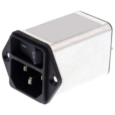 Schurter DC12 Series 250V AC 2A Panel Mount IEC Connector Male Quick Connect DC12.2102.001