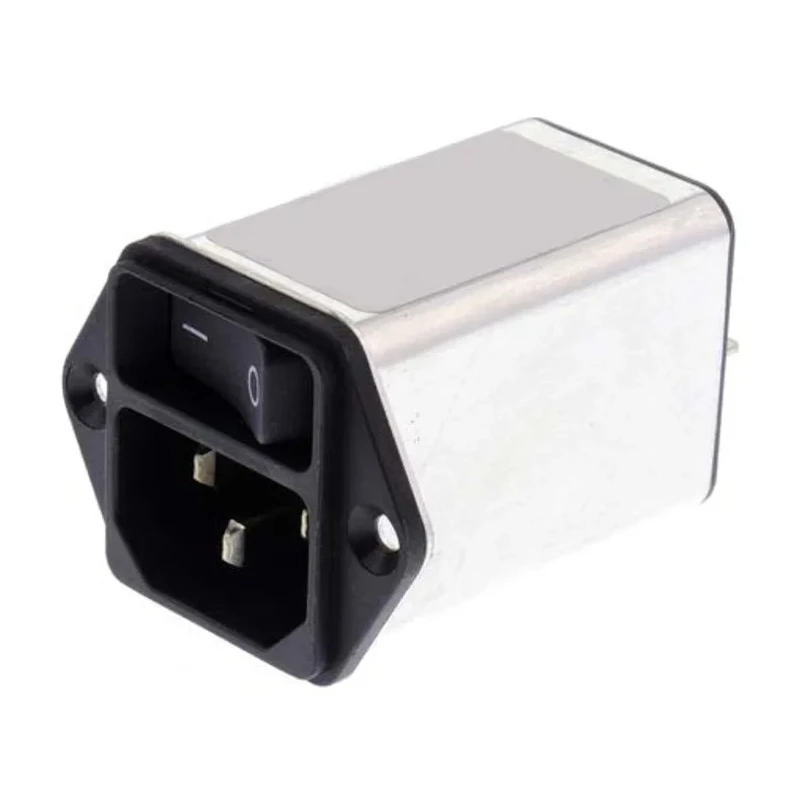 Schurter DC12 Series 250V AC 2A Panel Mount IEC Connector Male Quick Connect DC12.2102.001