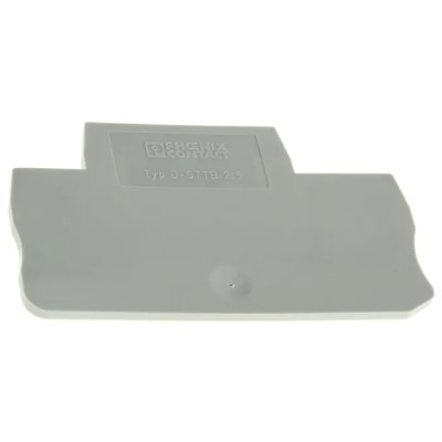 Phoenix Contact D-STTB 2.5 Series Grey Polyamide End Cover for DIN Rail Terminal Blocks 3030459
