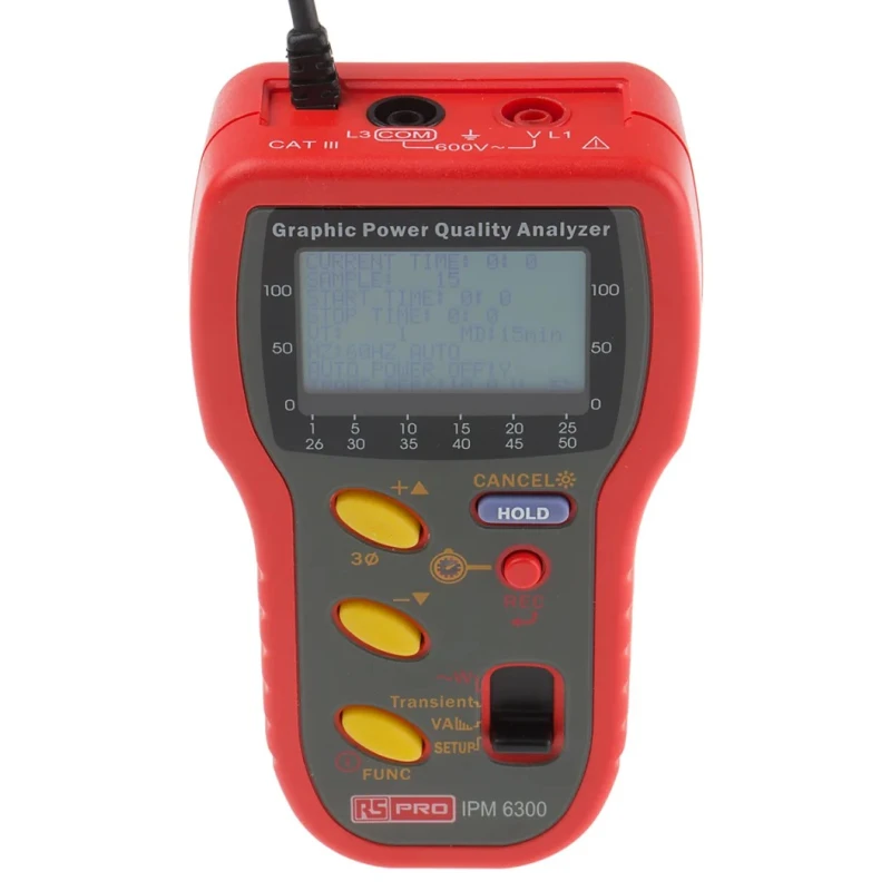 RS PRO Power Quality Analyser 600V with LCD Display, RS232C Interface IPM6300