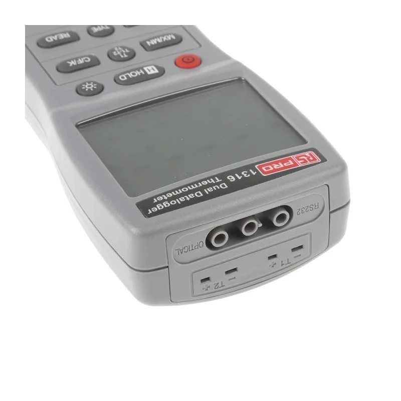 RS PRO High Accuracy 2-Input Digital Thermometer Handheld Probe Type J, R, E, K, T, S, N 1090°C 1316 123-2214