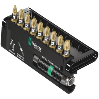 Wera Hex, Hex, Pozidriv Screwdriver Bit Set 10 Pieces S2 Steel DIN ISO 1173-C 6.3 E 6.3 05347153001