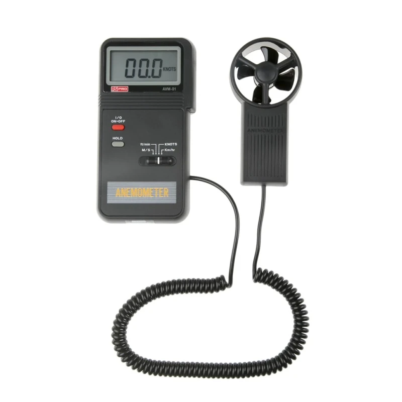RS PRO Rotating Vane Anemometer Measures Air Velocity 45 m/s Handheld Precision Meter AVM-01