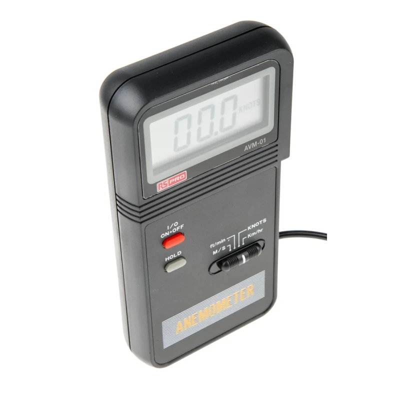 RS PRO Rotating Vane Anemometer Measures Air Velocity 45 m/s Handheld Precision Meter AVM-01