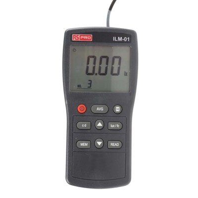 RS PRO Digital Light Meter with Photodiode Sensor, 0.01lx to 50000 lx, ±3% ± 5 Digit Accuracy, Battery Powered ILM01