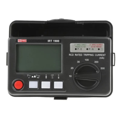 RS PRO Digital RCD Tester, RCD Test Type AC, 500 mA Trip Current, LCD Display, 0-40°C, Dimension 180x130x70mm 123-2240
