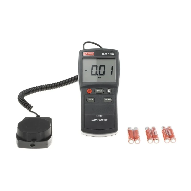 RS PRO Digital Light Meter with Photodiode Sensor, 0lx to 20000 lx, ±3 % ±5 Digits ILM 1337