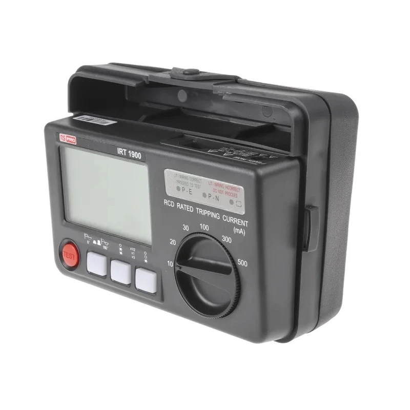 RS PRO Digital RCD Tester, RCD Test Type AC, 500 mA Trip Current, LCD Display, 0-40°C, Dimension 180x130x70mm 123-2240