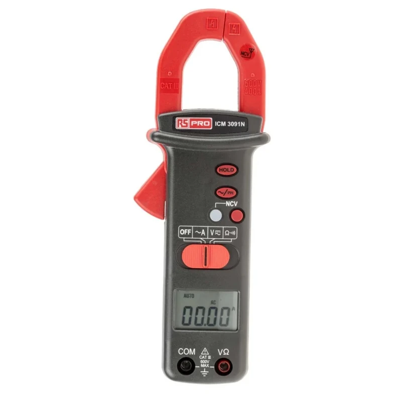 RS PRO AC Current Clamp Meter 400 A 600 V AC/DC Non-Contact Voltage Detector ICM3091N